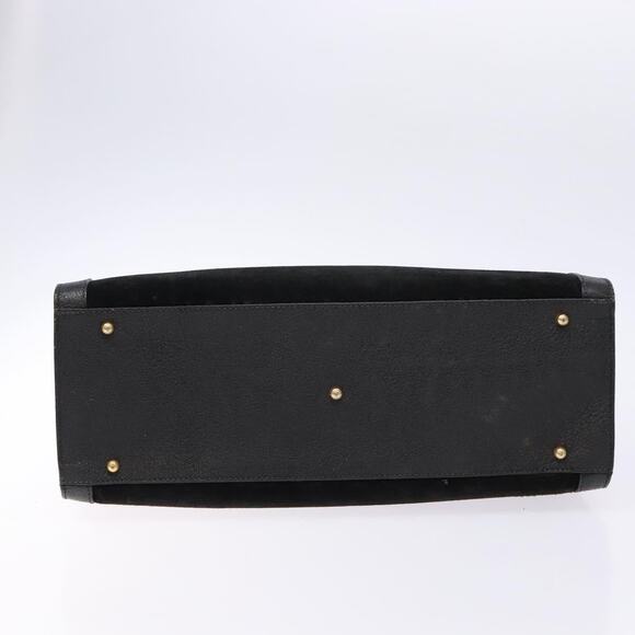 GUCCI Bamboo Hand Bag Suede Leather Black Gold 002 1186 002 1186 - Picture 9 of 13
